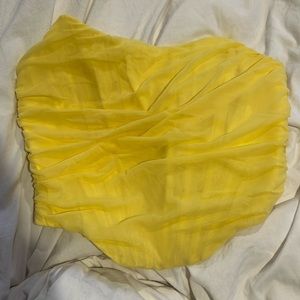 Yellow mesh bandeau top
